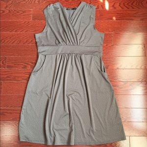Sleeveless Faux Wrap Mini Dress.
